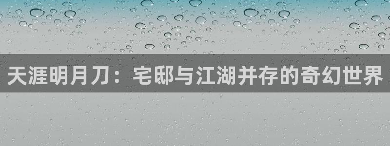 安信12注册登录下戴：天涯明月刀：宅邸与江湖并存的奇幻世界