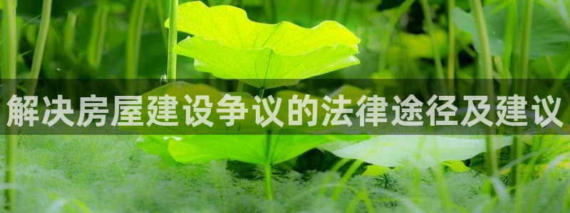 安信12娱乐代理：解决房屋建设争议的法律途径及建议