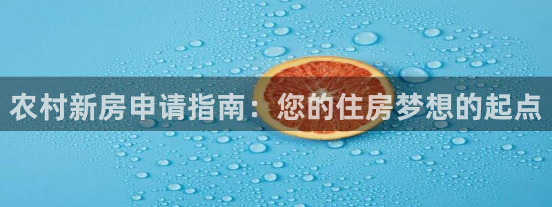 安信12平台最新消息：农村新房申请指南：您的住房梦想的起点
