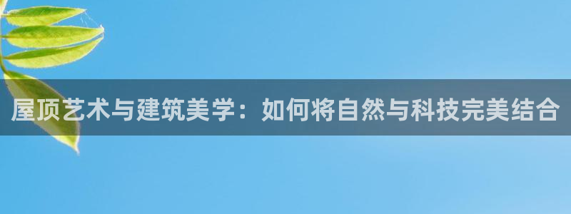 信安杯12：屋顶艺术与建筑美学：如何将自然与科技完美结合